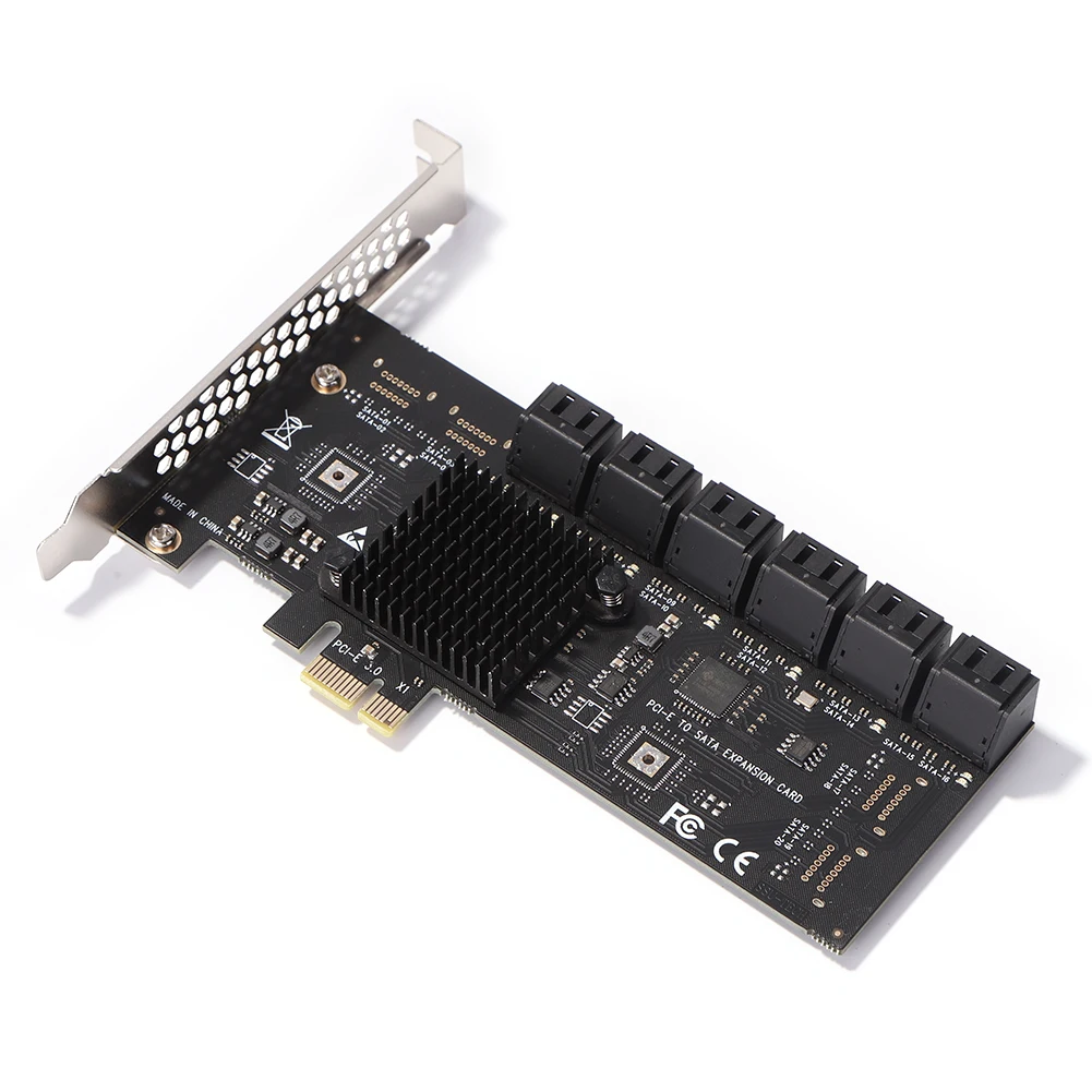 

SA3112J PCIE Adapter 12 Port PCI-Express X1 to SATA 3.0 Controller Expansion Card 6Gbps High Speed PCIe to SATA III Adapter