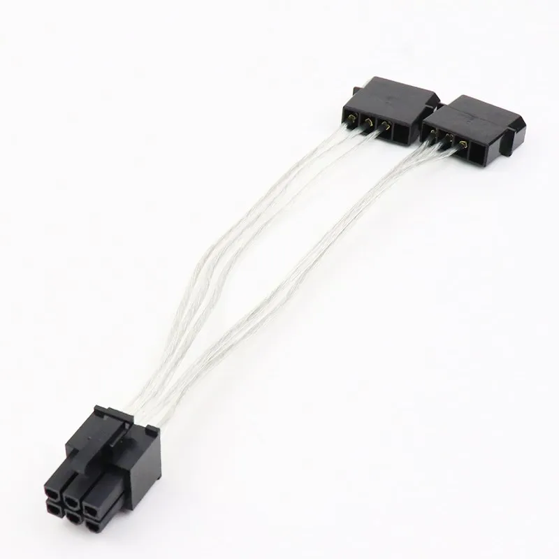 

IDE D type Male big 4P 2x4p to PCIE GPU Male 6Pin power supply Tinned copper wire mining 18AWG 17cm For High-power graphics card
