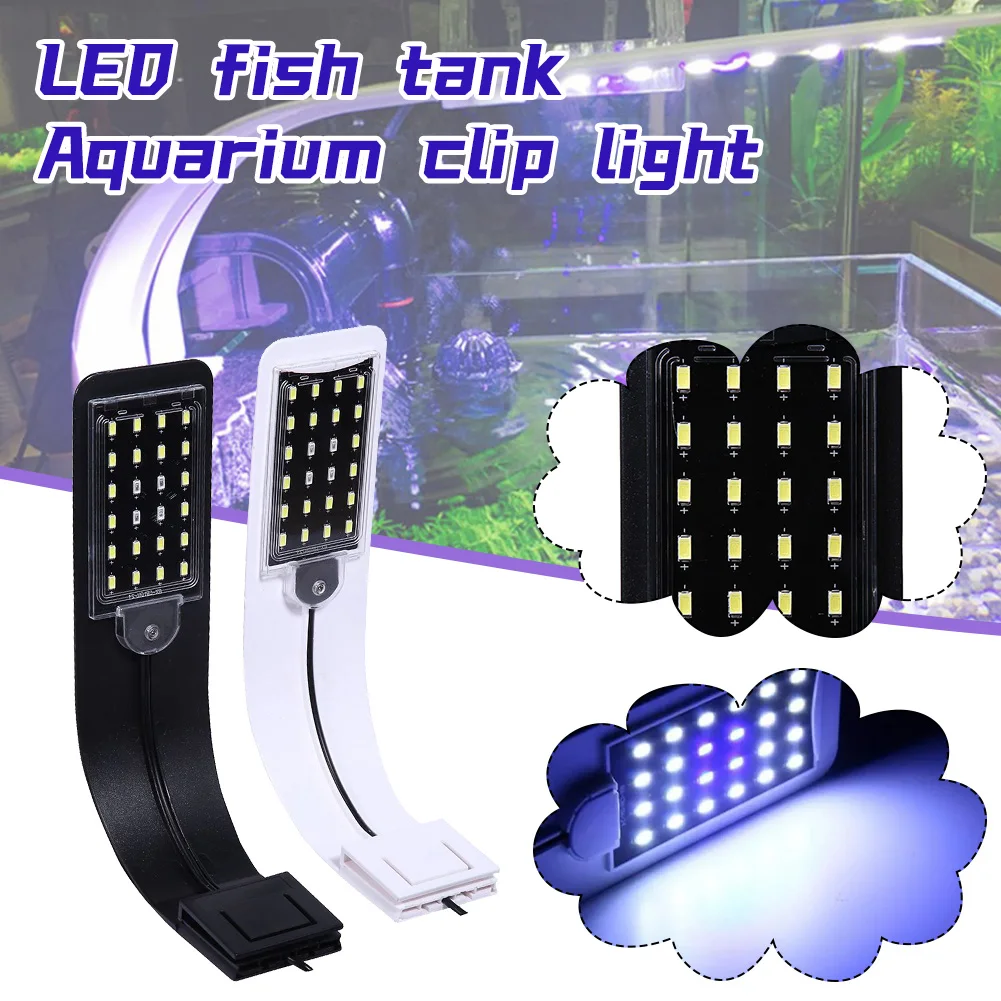 

LED Aquarium Fish Tank Light Clip-on 5W/10W/15W LED Plants Grow Lights Aquatic Freshwater Aquarium Lamps Waterproof 220V EU Plug