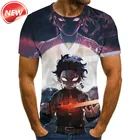 Мужская рубашка с изображением рассекающего демонов аниме, футболки для манги, мужские футболки, мужские рубашки