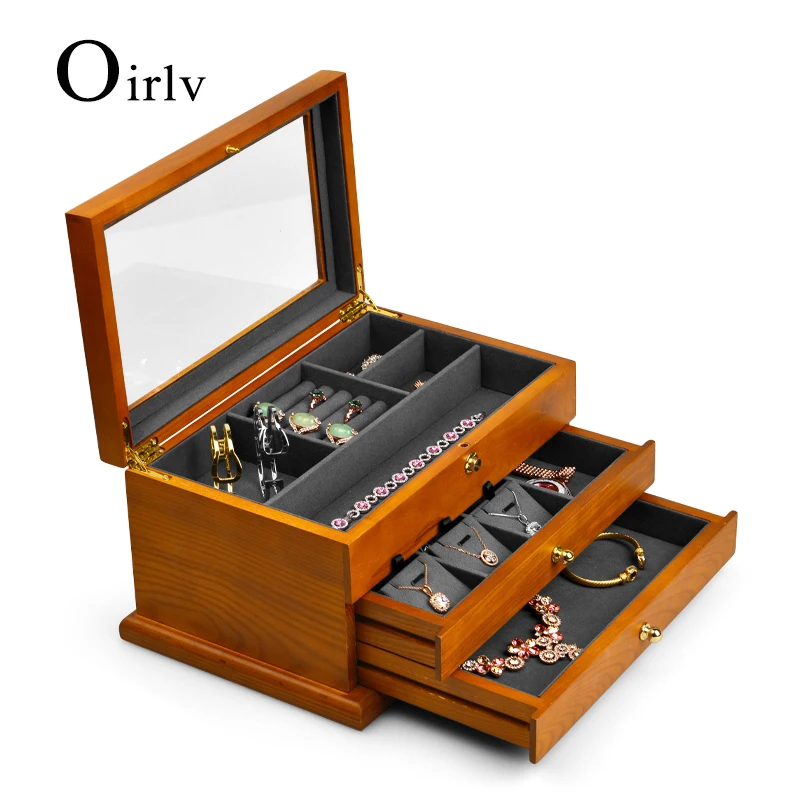 Oirlv ювелирный органический чехол с деревянным кольцом коробка для хранения