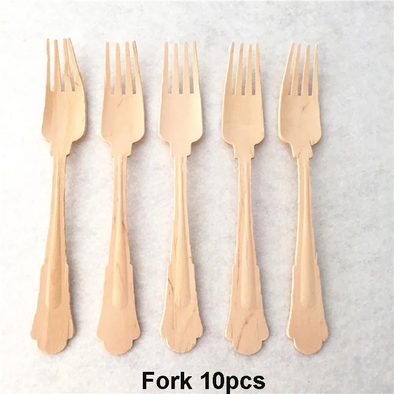 Fork 10pcs Розовое золото, одноразовая посуда для вечеринки, Чашка Шампанского, соломинки, 1-й день рождения, Свадебная вечеринка, Декор, Детские принадлежности для душа - Цвет: Fork 10pcs
