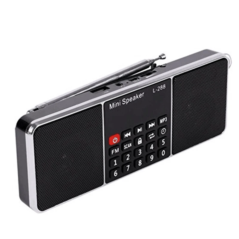 AMS Mini портативный Перезаряжаемый стерео L 288 fm радио динамик с ЖК экраном