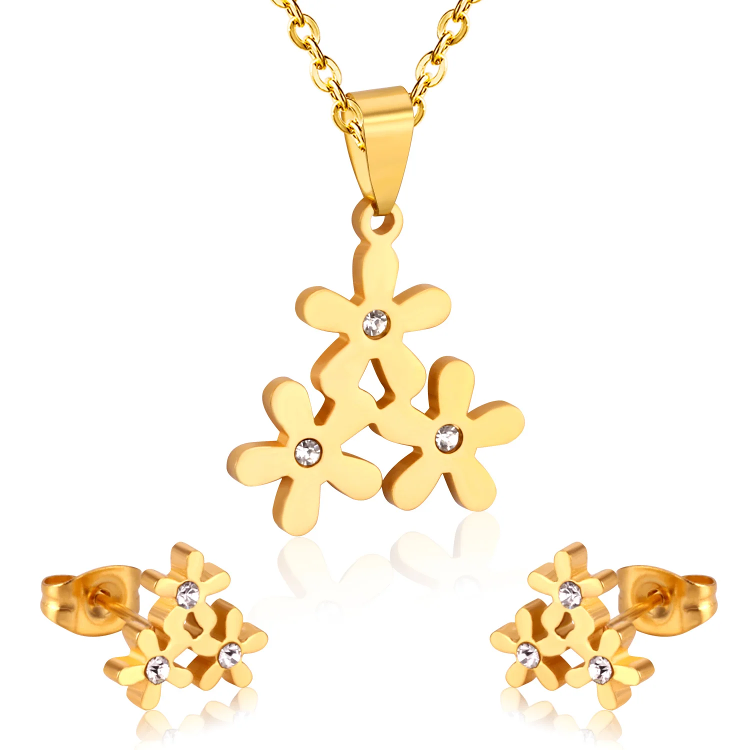 LUXUKISSKIDS Ювелирные наборы из нержавеющей стали для женщин свадебный Дубай цветок