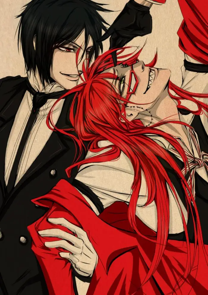 Постер Черный Батлер Себастьян Ретро аниме постеры Картина на холсте и принты