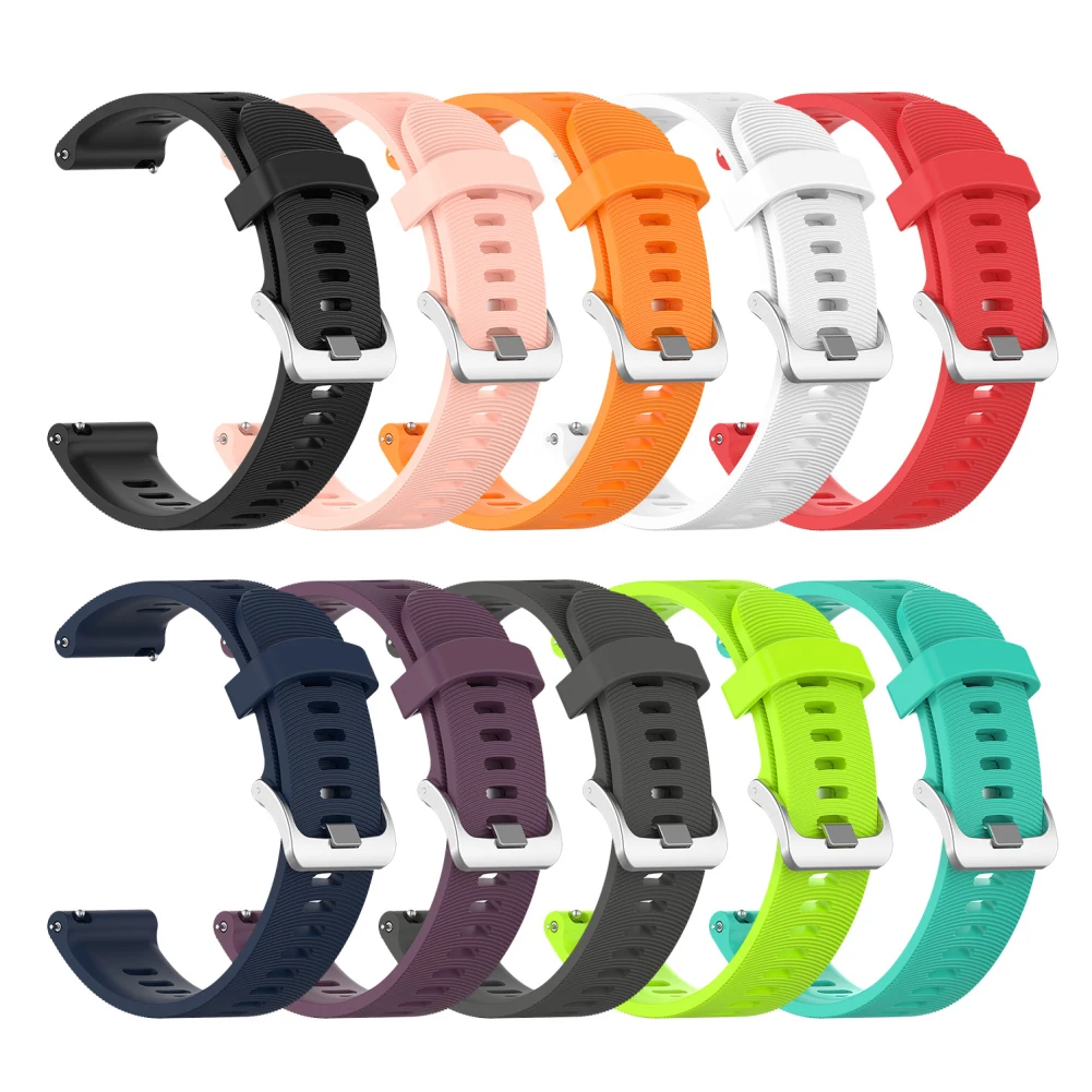 20 мм спортивный силиконовый ремешок для часов для Garmin Forerunner 245 245M 645 Vivoactive 3 умный браслет часы полоса красочный браслет