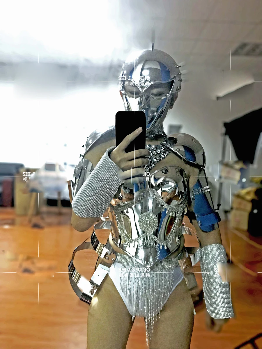 Костюм для косплея gogo технологии будущего космическое зеркало танцевальный