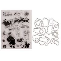 silicone clear stamps cutting dies for scrapbooking stensicls santas deer diy paper album cards making transparent rubber stamp