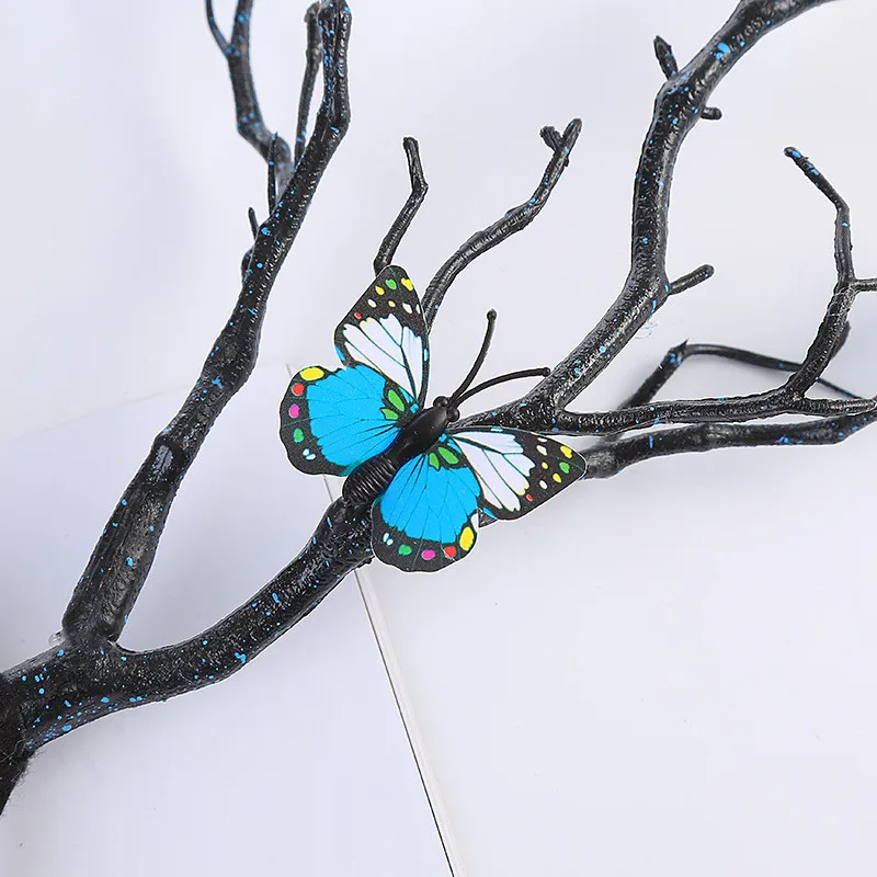 

Tree Branches Antlers Headbands, Forest Witches Hair Bands with Flowers Butterflies for Holiday Party