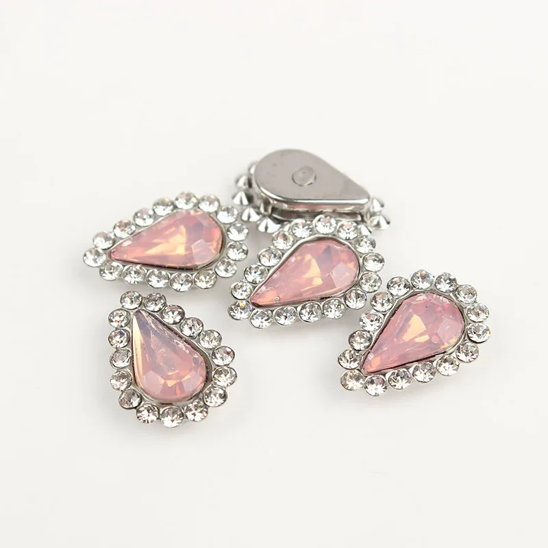 Lt pink Opal Silver 50 шт. Каплевидная форма цветка пришить на горный хрусталь Кристалл Flatback горный хрусталь Золотая основа с оправа, коготь DIY одежда платье - Цвет: Lt pink Opal Silver