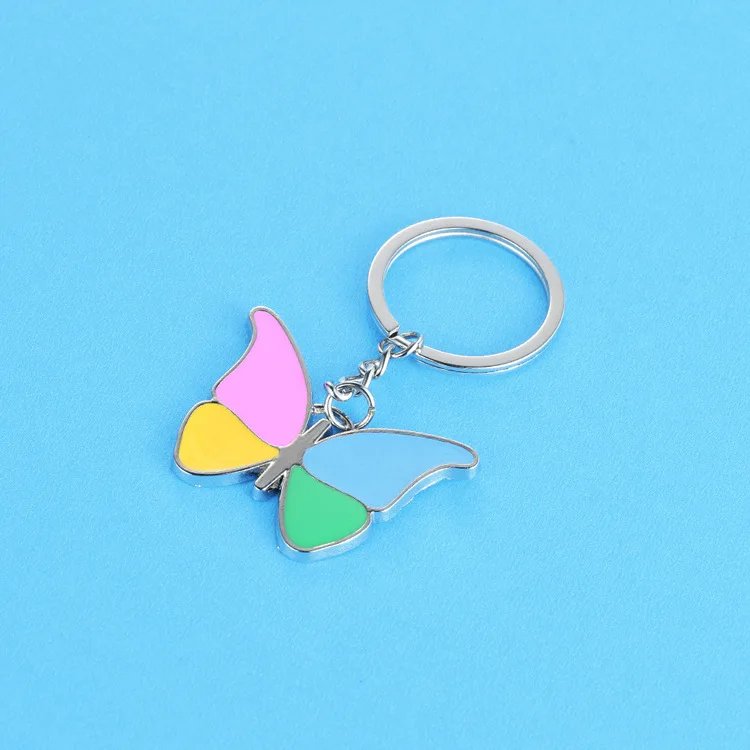 

Korean Fashion Creatively Beautiful Colored Butterfly Metal Bag Ornament Keychain Women Pendant Gift Keyring Best Friend Gift