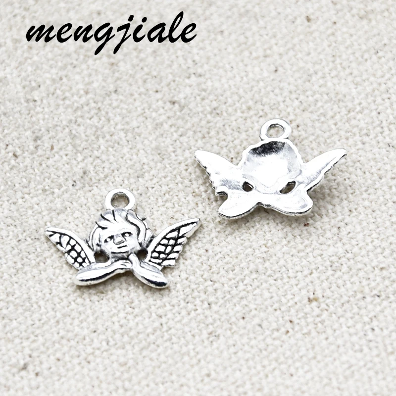 

25pcs Two Color Angel Charms Alloy Metal Cute Pendants For DIY Handmade Jewelry Accessories Making 20*15mm