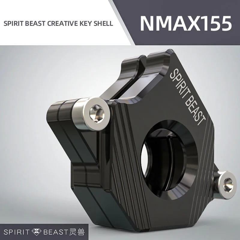 Черный Spirit Beast CNC алюминиевый чехол для ключей от мотоцикла крышка аксессуары для Yamaha NMAX155 - Цвет: Черный