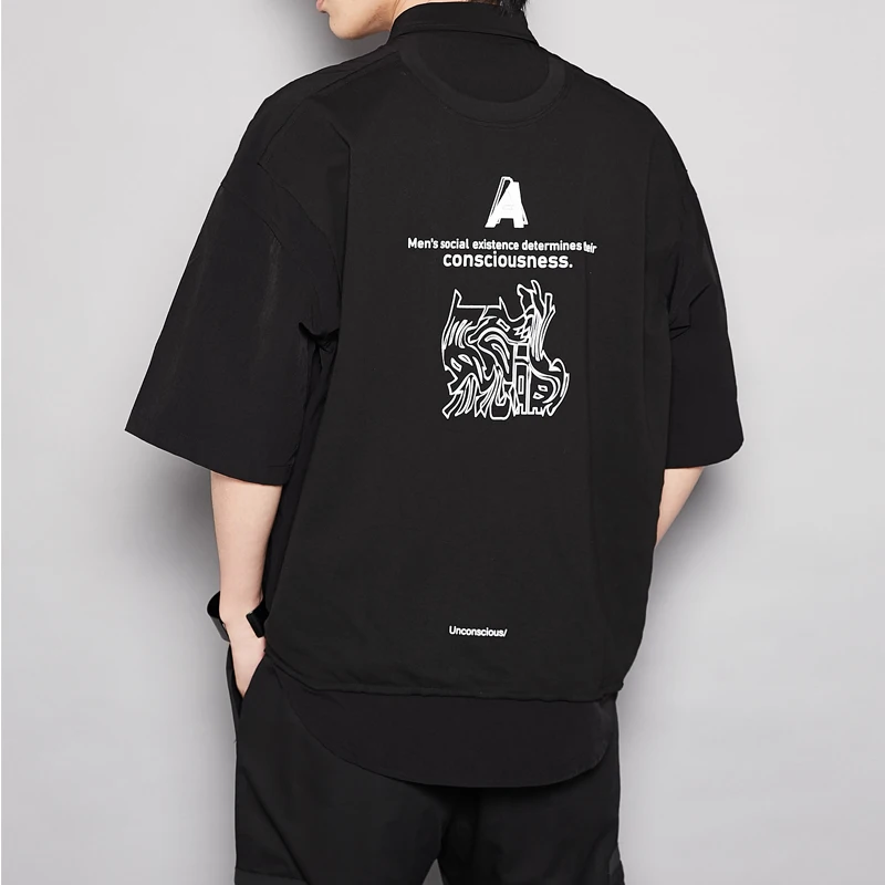 EWQ/Мужская одежда летняя уличная с трехмерной вышивкой Повседневная рубашка