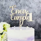 Персонализированный Топпер для торта с именем и возрастом в испанском стиле, пользовательские подарки, детский Топпер для торта на день рождения, декор для дня рождения