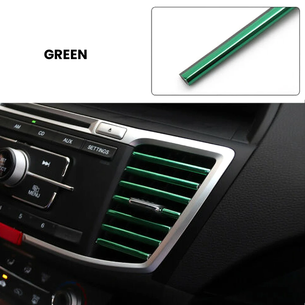 

New Fashion 10 Pcs Car Accessories AUTO Colorful Air Conditioner Air Outlet Decoration Strip For Car Tools