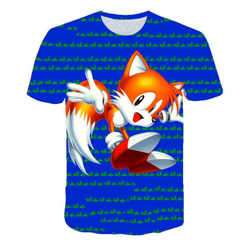 

Boys Cartoon Print Sonic Clothes Girls 3D Funny T-shirts Costume Children 2020 Summer Clothing Kids Tees Baby T Shirts Cool