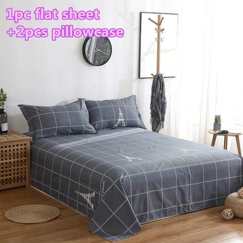 Простыня простыня из 100% хлопка для дома постельное белье двуспальной кровати