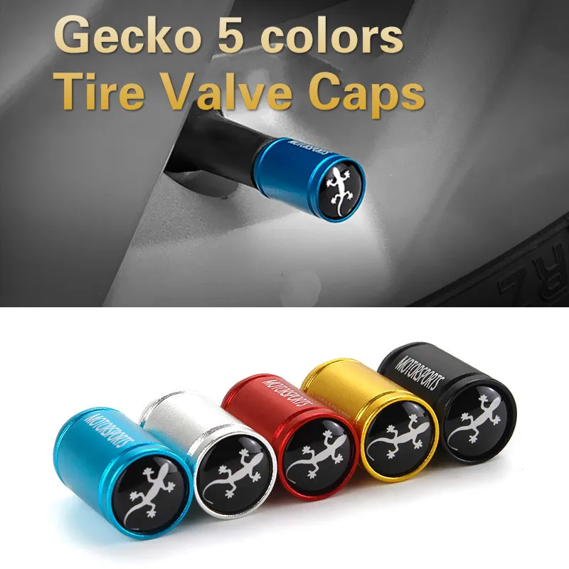 

4X Gecko Car Wheel Tire Valve Stem Cap For Car Motorcycle Air Leakproof And Protection Your Valve car accessories 5 Colours
