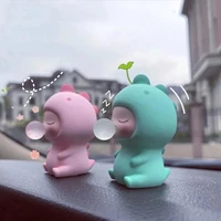 cute bubble blowing dinosaur figurine car decoration accessories cartoon girl heart touch night light resin statue birthday gift