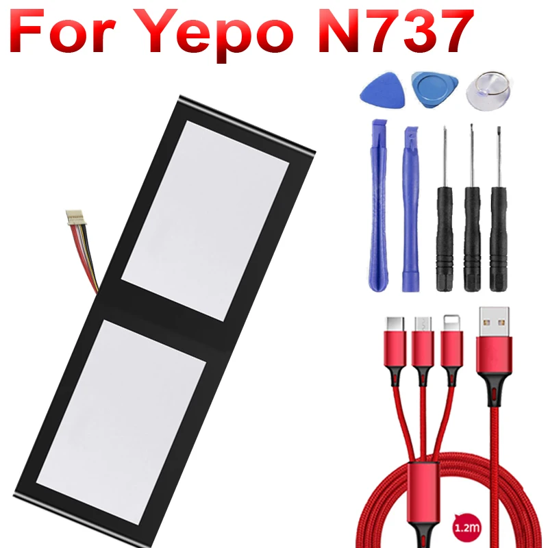 7 6 v 3 5000mah размер Замена батареи для Yepo N737 + USB кабель toolki|Аккумуляторы мобильных телефонов| |