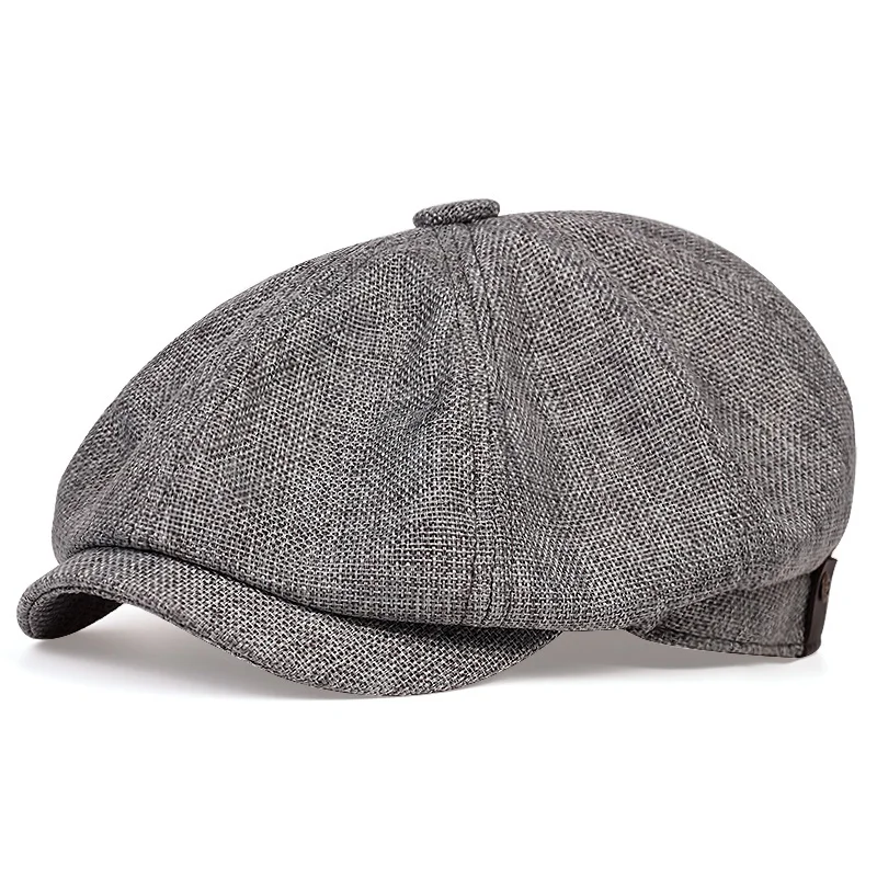 

New men's casual newsboy hat spring and autumn thin retro beret hat fashion wild casual hat unisex wild octagonal hats