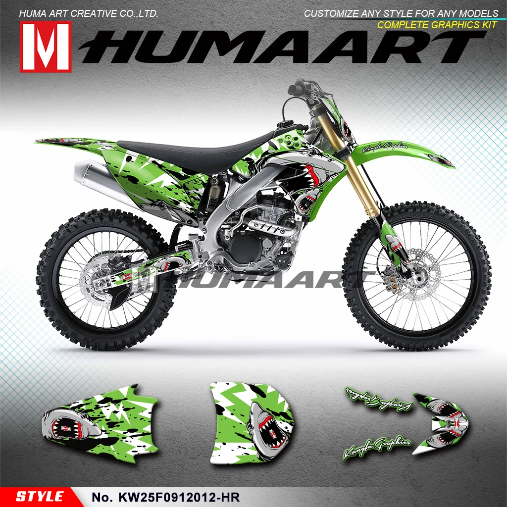 

Наклейки на мотоцикл HUMAART Restyle, фоны для KX250F KX250 F 2009 2010 2011 2012, Shark