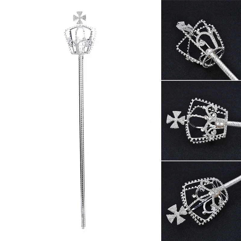 

Shiny Fairy Wand Rhinestone Inlaid Fashion Sophisticated Scepters Festival Wand Pageant Costume Props Hair Clips