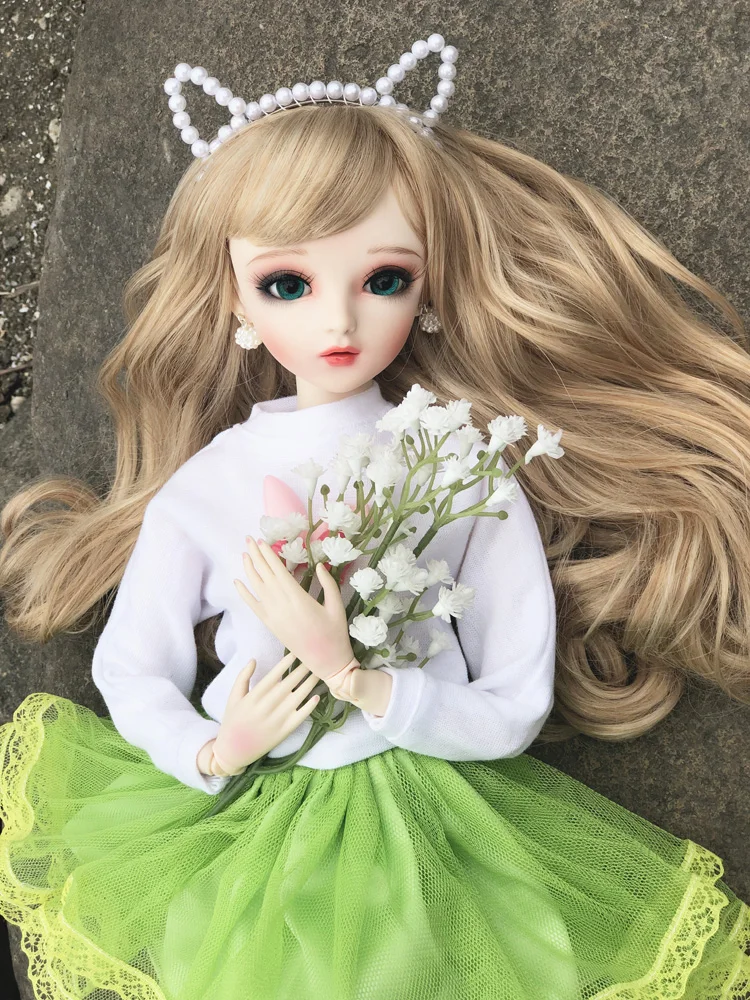 BJD 1/3, детские куклы для девочек, красивые зеленые глаза, ручная работа, красивые игрушки, силиконовая кукла-Реборн, Рождественский подарок с макияжным лицом