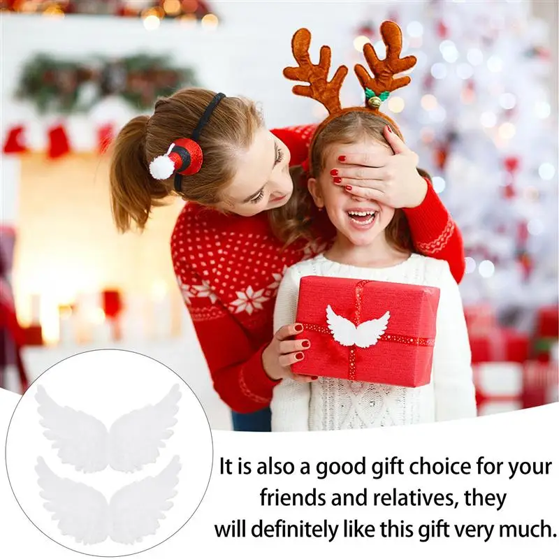 

6pcs Plastic Angel Wings Ornaments Christmas DIY Crafts Accessories Decor