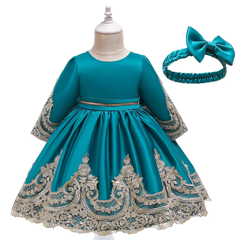 Платье для девочек Свадебная вечеринка вышивка с золотыми блестками принцессы