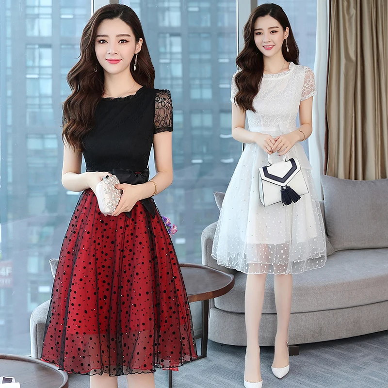 2021 летнее платье для женщин милые комплекты одежды с узором в горошек бантом