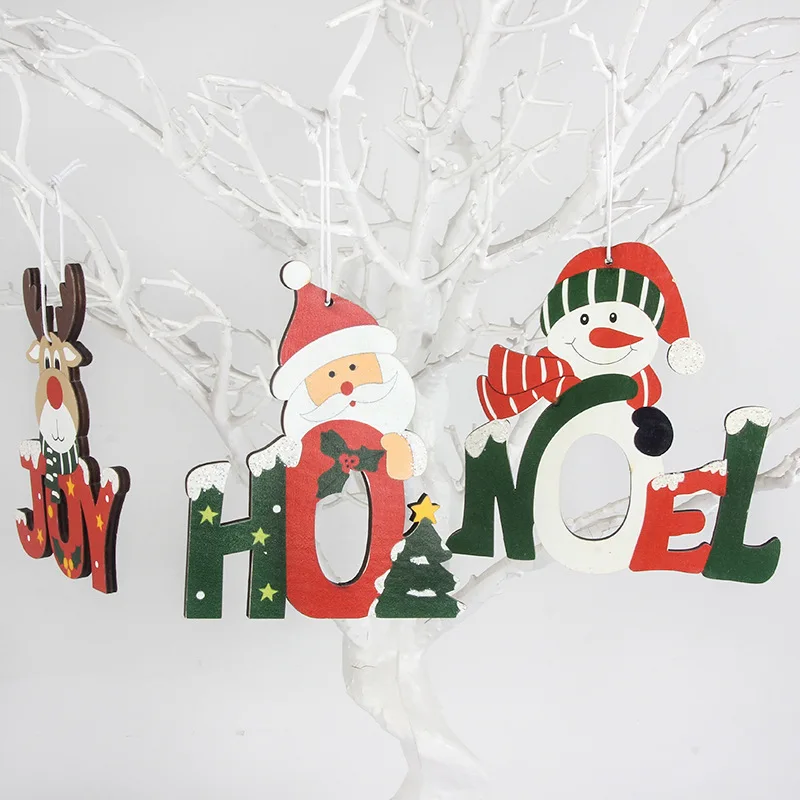 

Wooden Christmas Hanging Ornament Lovely Christmas Tree Pendant for Home Living Room Bar Decoration