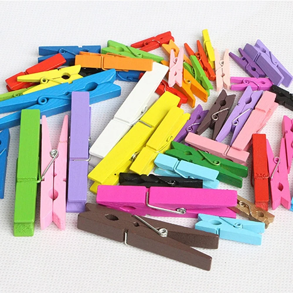 

10pcs 7.2cm Random Colored Spring Wood Clips Clothes Photo Paper Peg Pin Clothespin Craft Clips Party Decoration