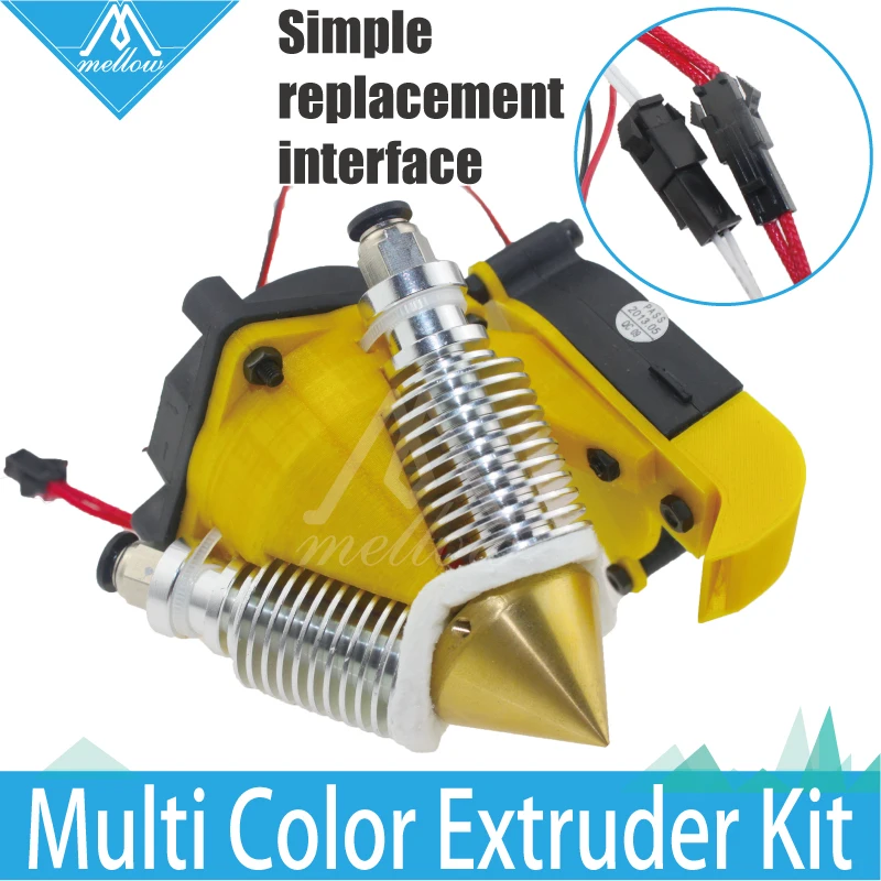 

Запчасть для 3D-принтера Mellow, латунный, разные цвета, Nozzel, Горячий Конец 3 в 1, нить 0,4 мм/1,75 мм для комплекта I3 вентилятор экструдера