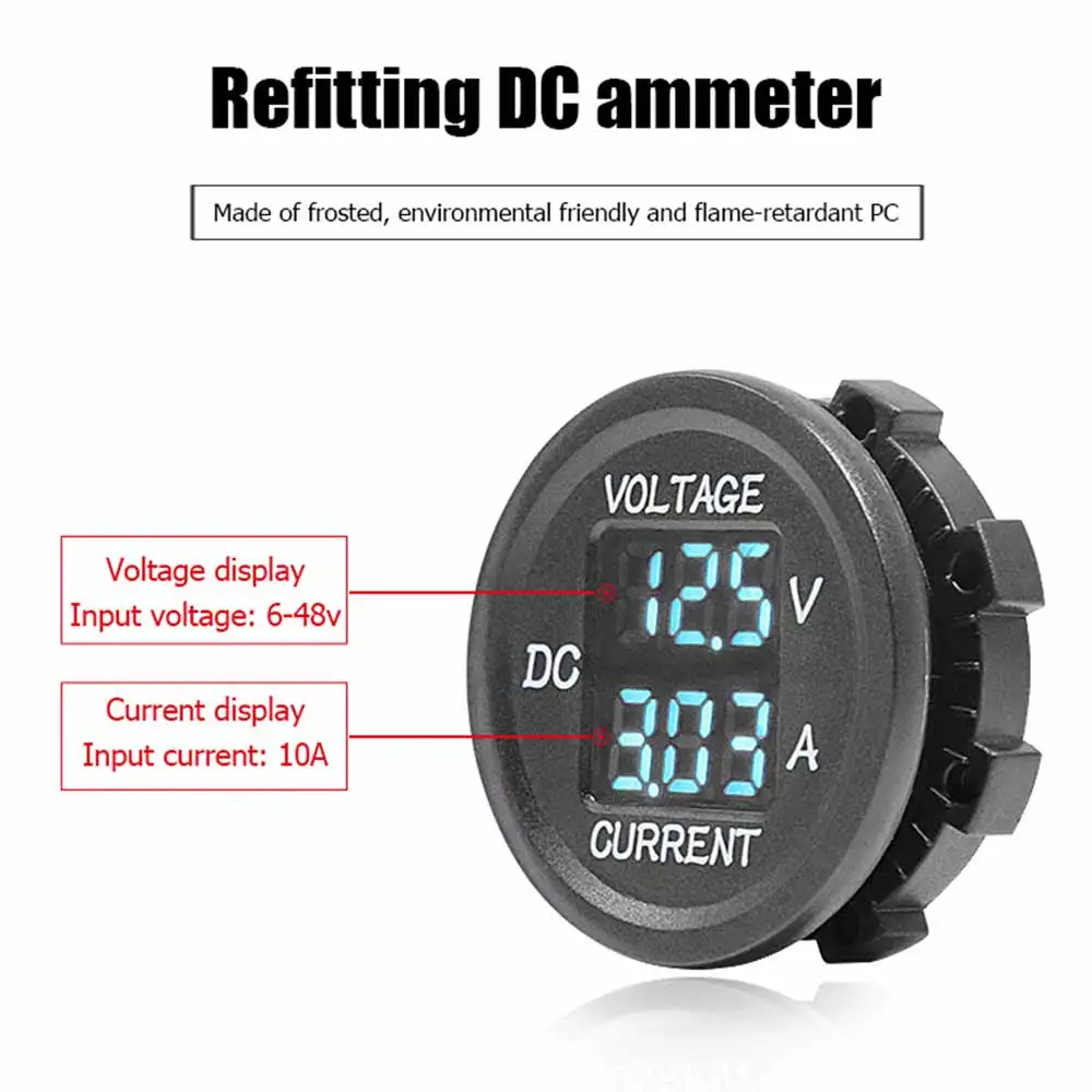 Цифровой вольтметр амперметр с светодиодный ем для автомобиля грузовика
