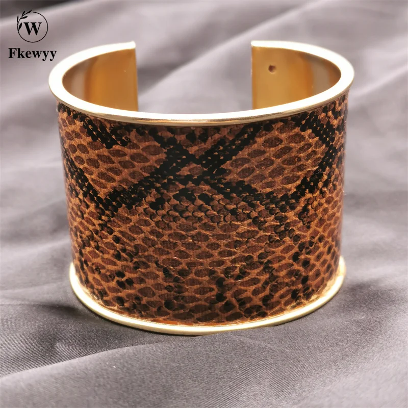 

Fkewyy New Lmitation Snakeskin Bracelet Punk Charm Accessories Woman Gothic Bracelets For Women Gifts Fashion Cuff Bangles