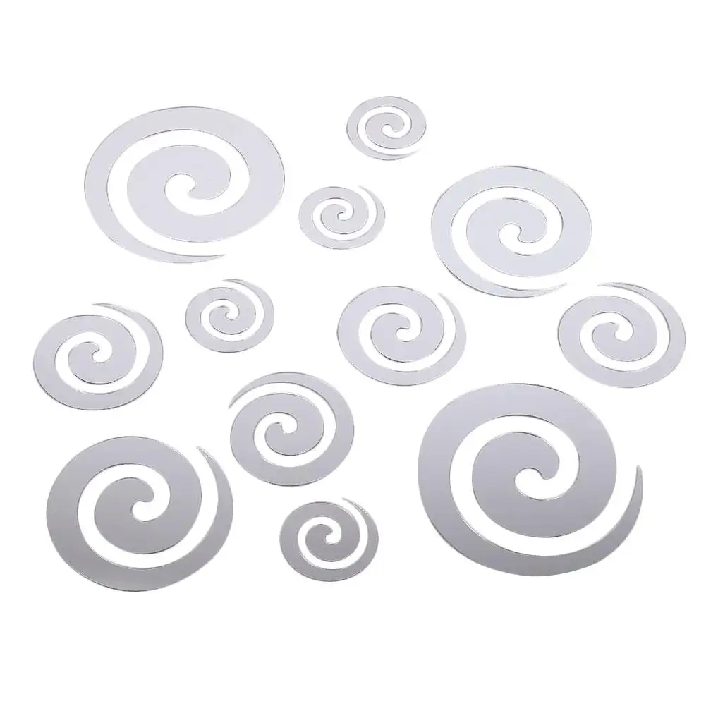 12 шт тон зеркало 3D спираль круглый круг Halo кристалл стикер стены Наклейка
