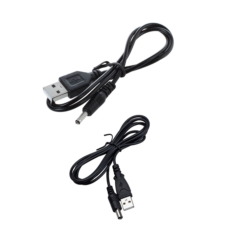 

USB To 5.5Mm / 2.1Mm 5V DC Barrel Jack Power Cable & 3.5Mm X 1.3Mm Black USB Cable Lead Charger Cord Power Supply