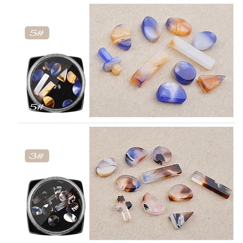 1 коробка Агат для дизайна ногтей 3D смешанные размеры дождь камень Цвет сверла