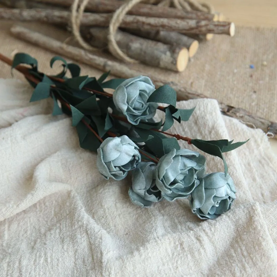 

6 Heads Hand Bunch Romantic Bridal Holding Artificia Rose Home Wedding Decoration Photography Props