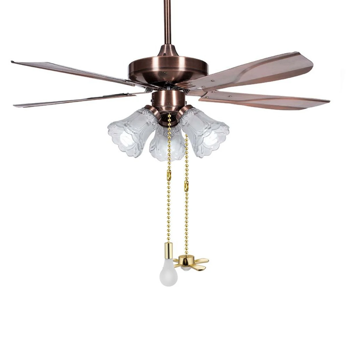 

2pcs Fan And Light Bulb Shaped Pull Chain Set With Connector With Connector Room Decor Metal Lighting Accessories Ceiling Fan