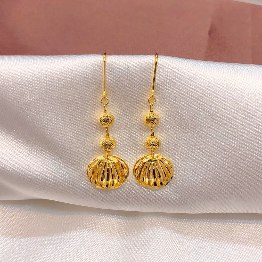 

HX 24K Pure Gold Earring Real AU 999 Solid Gold Earrings Nice 3D Rose Upscale Trendy Classic Fine Jewelry Hot Sell New 2020