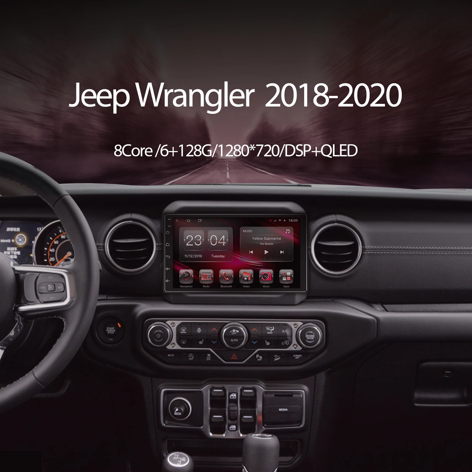 저렴한 지프 랭글러에 대 한 자동차 라디오 2018-2020 멀티미디어 비디오 플레이어 탐색 GPS 무선 안 드 로이드 CarPlay 애플 Mutifunctional 라디오