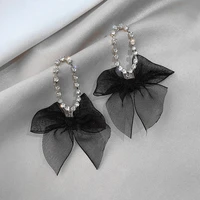 temperament diamond bowknot long earrings for women new fashion jewelry accessories valentine gifts