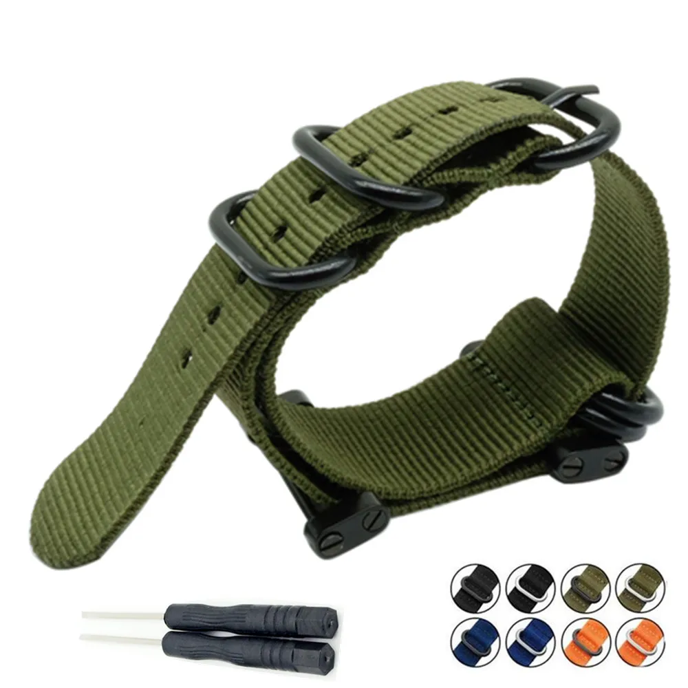 

For Suunto Core For Note G10 Military Zulu Heavy Duty 5 Ring nylon Diver Watch Strap Band Bracelet Adapters Kit and Tool