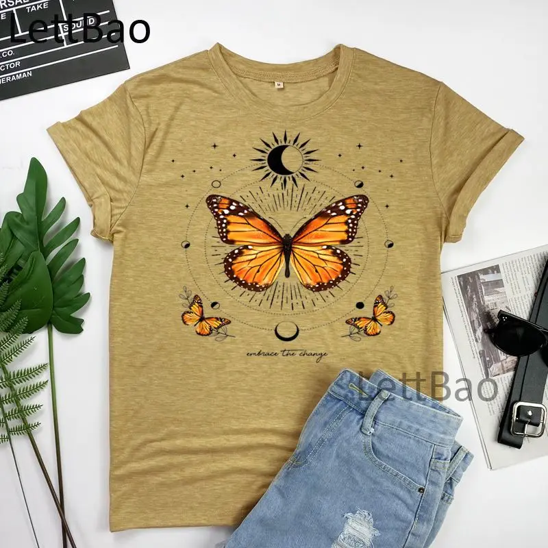 

Monarch Butterflies Butterfly Funny T Shirt Women Harajuku Ulzzang Vintage T-Shirts Cool Streetwear Harajuku Short Sleeve Tops