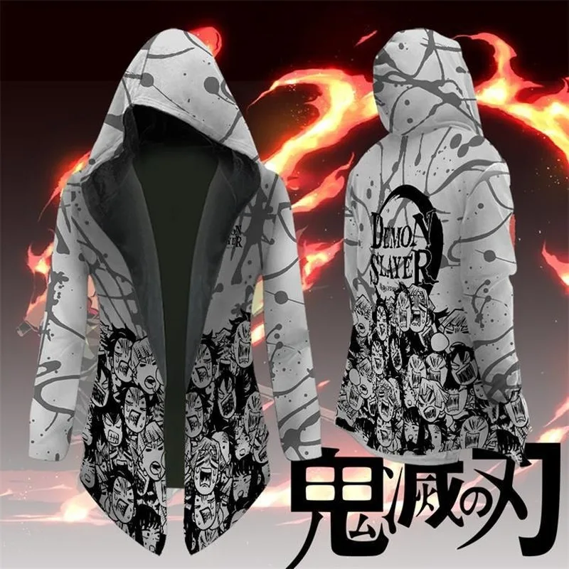 

Anime Demon Slayer Kimetsu No Yaiba Tanjiro Kamado Cosplay Costume Men Kimono Plus Size Jackets cloak Halloween Party For Women