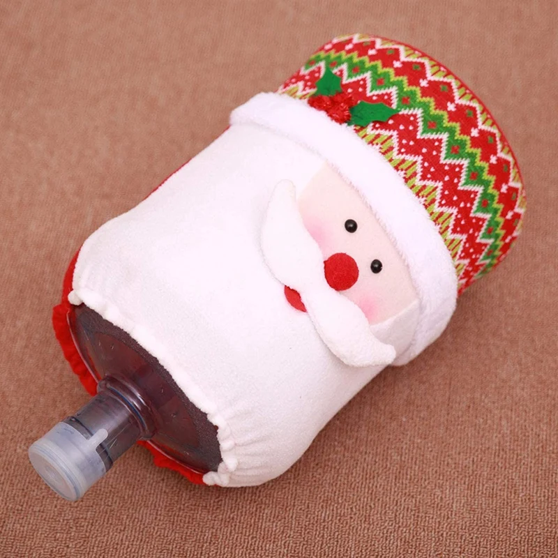 

NEW-Drinking Bucket Dust Cover Christmas Bucket Water Jug Bottle Dustproof Cover Home Office Xmas Decoration Santa Claus