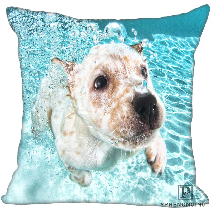 Пользовательские Подводные милые животные собака квадратная Наволочка на